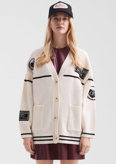 Casual Cardigan met Patches voor Vrouwen QS