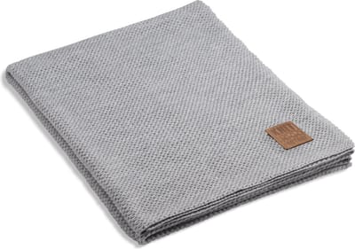 Knit Factory Maxx Gebreid Plaid - Woondeken - plaid - Wollen deken - Kleed - Licht Grijs - 160x130 cm