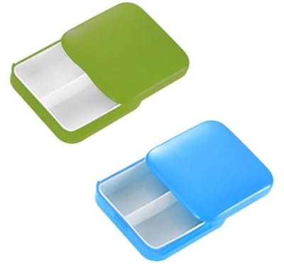 Draagbare pillendoos 2 stuks - Mini kunststof opbergdoos voor pillen, vitaminen en medicijnen - Compact voor reis en thuis