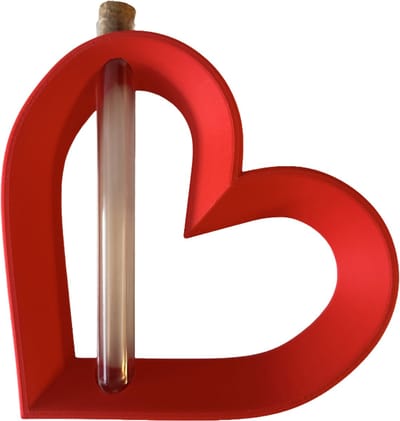 Hart met buis Rood rechts - Valentijn cadeau