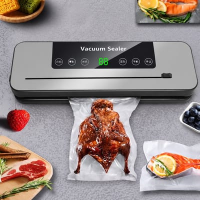 Sogiol® Vacumeermachine - Vacuum verpakken - BPA-vrij - Incl. 30 Vacumeerzakken（20*30）- Ingebouwde snijder