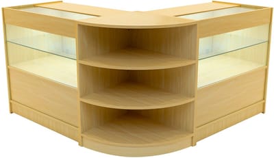 Andromeda led winkelbalieset - esdoorn - 3-delig - gebogen hoekbalie