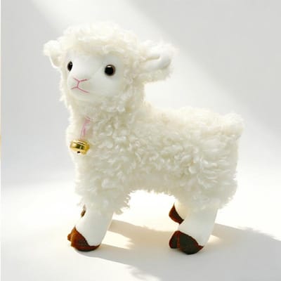 Zoete Bell Lam Pluche Speelgoed Staand Schaap Pop Roze Wit Beige Weide Dier Cartoon Slaapmaatje Cadeau 31cm