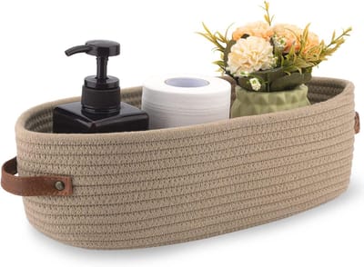 Daity 1 stuk - Opbergmand - Opbergmand voor Organisatie - Geweven Decoratieve Mand voor Aanrecht - Voor Toilet Tank Top Plank Mand met Handvat