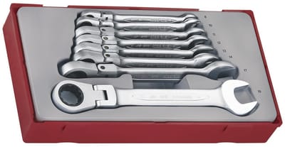 Set flex-gear sleutels TT1 tray 8-19mm 8 delig Teng Tools TT6508RF