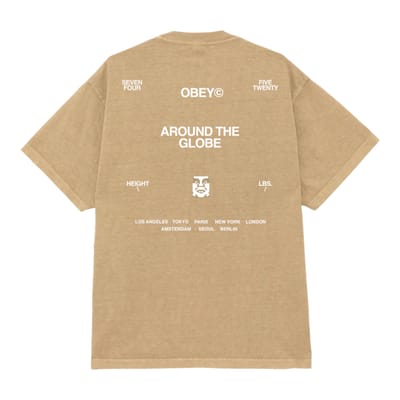 T-shirt Obey rond de wereld tee - pigment licht kaki