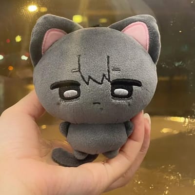Anime The Summer Hikaru Died Katoenen Speelgoed Kat 10cm Cartoon Kido Hikari Tsujinaka Yoshiki Pluche Pop Hanger Rugzak Speelgoed Cadeaus 10cm Height zwart
