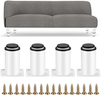 PromoHome 4 Stuks Verstelbare Meubelpoten - Hoogte Instelbaar 0-40 mm - Wit