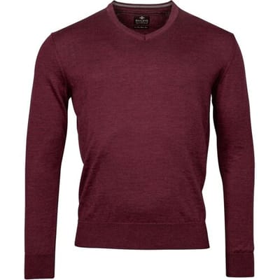 Baileys Trui V-Hals Merinowol Uni Color Single Knit Light Aubergine / male