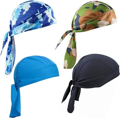 Ademend Piraten Skull Caps - 4 Stuks Zweetafvoerende Hoed, Sneldrogende Hoofddoek voor Fietsen, Hardlopen en Outdoor Activiteiten