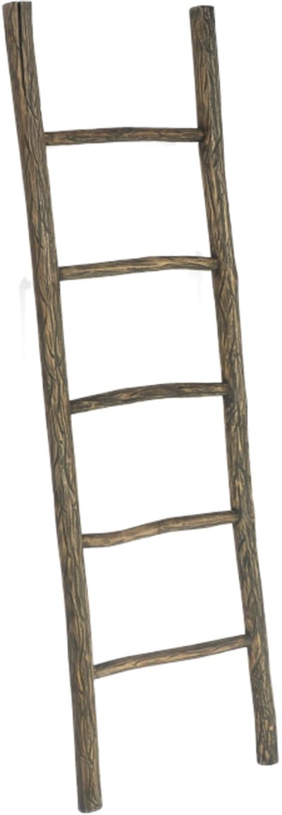 Teakea - Teakhouten Decoratie Ladder ‘Carved’ 150 cm - Handgemaakte Houten Sierladder