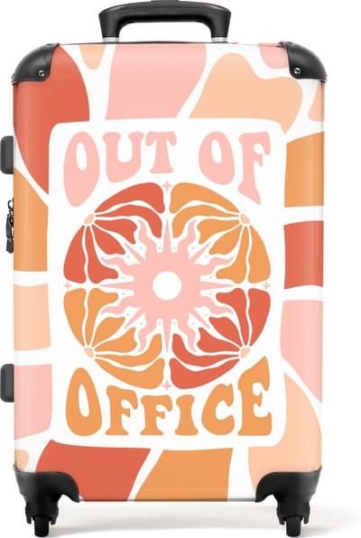 NoBoringSuitcases.com - Grote koffer dames - Oranje reiskoffer met 4 wielen - Trolley op wieltjes 72 liter - Rolkoffer groot vrouwen - Ruimbagage valies 20kg - Valiezen voor volwassenen - Origineel cadeau voor vrouwen - Suitcase large - Reisbagage XL