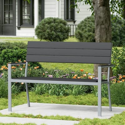 Tuinbank - Balkonbank Parkeerbank - Buiten Zitten - Weerbestendig WPC - 126 x 57 x 88 cm - Houtlook