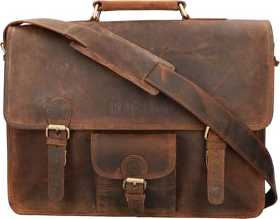 Rat Pack by Orange Fire Leren Aktetas 17 inch Rat Pack 1-Vaks OF 557/17 Bruin