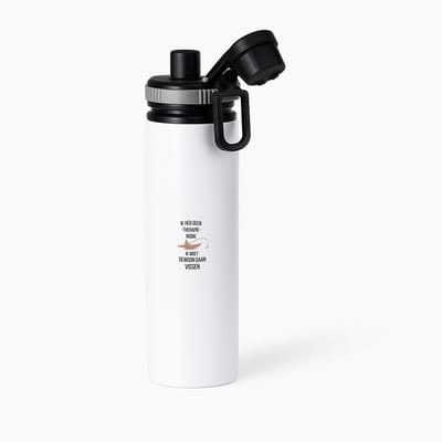 Hacebo® - ik heb geen therapie nodig ik moet gewoon gaan vissen waterfles met draaidop grijs - geen therapie nodig - vissen - grappige tekst - quotes - verjaardagscadeau - verjaardag - cadeau - kado - geschenk - gift - water fles - 850ML