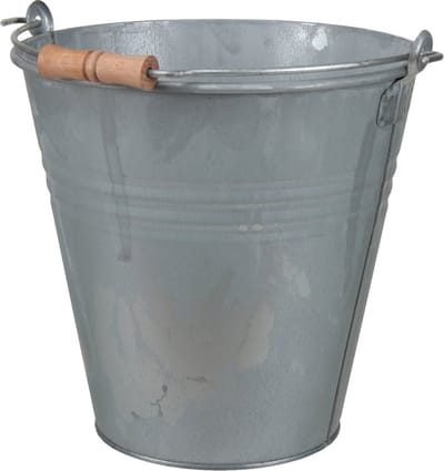 Othmar Decorations Emmer/plantenpot 7,5 liter - D27 x H27 cm zilver - zink