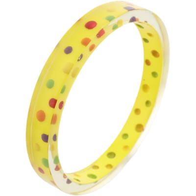 Behave – Armband – Geel – Kunststof – Stippen – Speels – Retro Pop