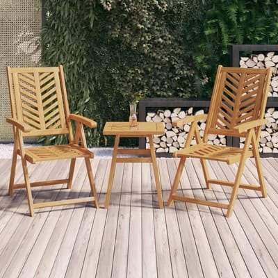 Verstelbare Tuinstoelen - Houten Relaxstoelen - Buiten Ontspannen - Vijf Ligposities - 72 x 84 cm - Bruin