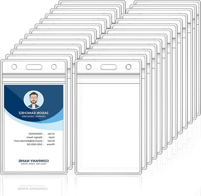 Naam Badge ID-kaarthouders - Kaarthoesjes Verticale Houders - Organiseren van Identificatie - Duidelijk Transparant Ontwerp - 200 stuks - Transparant
