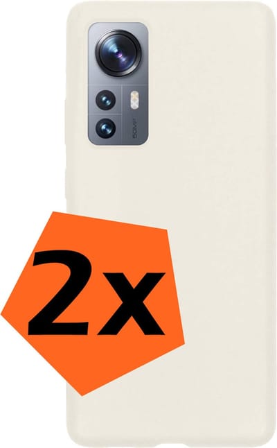 Hoes - 2 Stuks - Geschikt voor Xiaomi 12X - Sterk & Shockproof - Case Siliconen - Back Cover - Telefoon Hoes - Wit