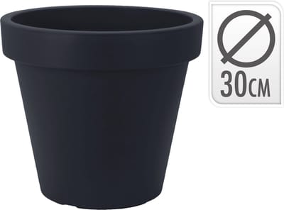 Relaxwonen - Bloempot - ⌀30cm - Antraciet - Rond - Plantenbak