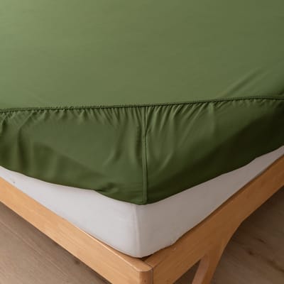Bamboe hoeslaken Deep Moss donkergroen 100x220/210 cm – Standaard matras, zacht, ademend & hypoallergeen | Boomba Bamboo®