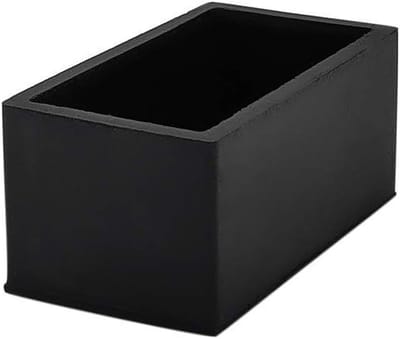 12PCS Zwarte Rubber Beschermcaps voor Stoelpootjes - Dikke Vloerbeschermers voor Meubels, Rechthoekig, 13/16" x 1-9/16" (20 x 40mm)