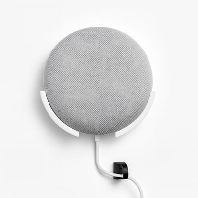 Muurbeugel geschikt voor Google Nest Mini 2 Wallmount – Stevige en strakke houder voor elke ruimte – Wit - Wandhouder compatibel met Google Nest Hub (2e generatie) – Muurbeugel / wall mount – Wit – Standaard houder voor smart display