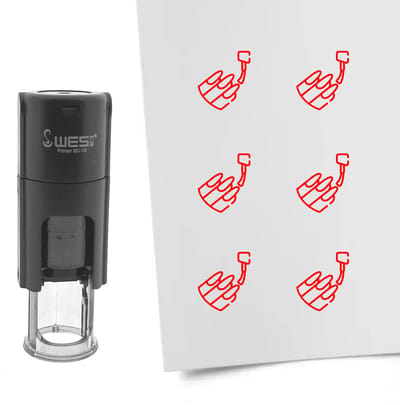 CombiCraft Stempel gelakte nagels 10mm rond rode inkt - per 1 stuk