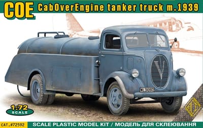ACE Modelbouwpakket Auto - 72592 Ford COE - CabOverEngine refueler truck m.1939 Plastic - 1:72 - Modelbouw