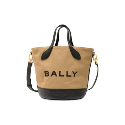 Bally Groot Letterlogo Trekkoord Sluiting Stof Met Leer Emmer Tas Dames tassen Bruin 6304739 Basic Set (Bag+Dust Bag) beige
