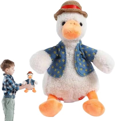 Dansende Eend - Zingend Speelgoed - Interactief Plezier - Leert Spreken - 30 cm - Geel