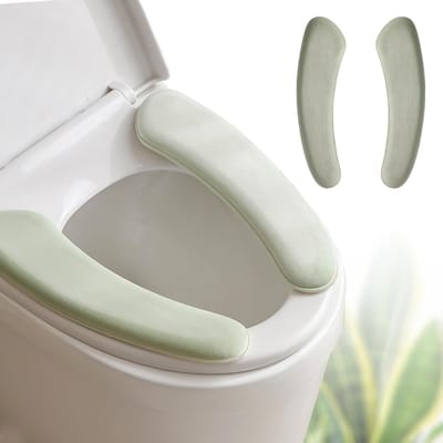 Dikke en Elastische Toiletbrilhoes, Wasbaar en Herbruikbaar, Dubbelzijdig voor Eenvoudige Bevestiging - Verhoogd Comfort met Dikke Spons en Antislip Onderlaag (Groen)
