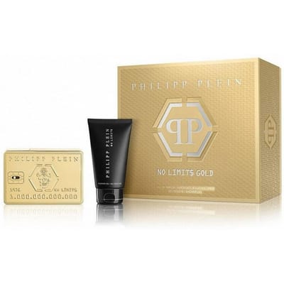 Set Philipp Plein: No Limits Gold, Eau De Parfum, Voor Mannen, 50 ml + No Limits Gold, Douchegel, Voor Alle Huidtypen, 75 ml