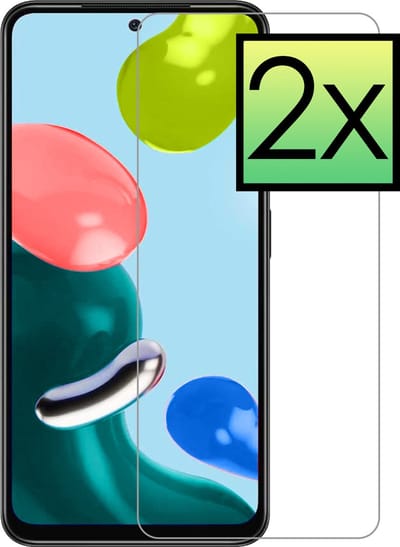 Screenprotector - 2 Stuks - Geschikt voor Xiaomi Redmi Note 11s - Extra Sterk - Beschermglas - Gehard Glas - Tempered Glass - Screen Protector - Bescherm Cover