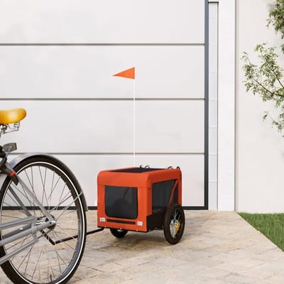 Fietsaanhanger Huisdieren - Hondenkar - Veilig Vervoer - Waterdichte Hoes - 69 x 43.5 cm - Oranje Zwart