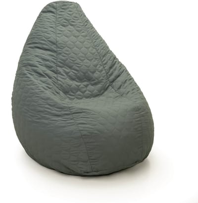 Drop & Sit - compacte zitzak - tijdloos gewatteerd nylon - legergroen - 180L - tijdloos model - comfort & stijl met uitneembare binnenzak