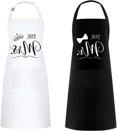 Set van 2 Koppels Schorten voor de Keuken - Verstelbare Kookschorten als Cadeau voor Valentijnsdag, Bruiloft of Verjaardag - Perfect voor Stellen en Pasgetrouwden