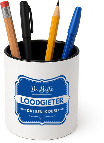 Hacebo® - De beste loodgieter Pennenbakje - Loodgieter - loodgieters - pennenhouder - werk - afscheidscadeau - verjaardagscadeau - kado - Pennenbakje zwart