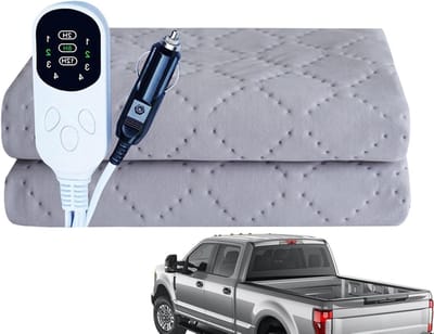 Verwarmingsdeken Auto - Elektrische deken - Comfortabel reizen - 4 Temperatuurstanden - 140 x 80 cm - Grijs