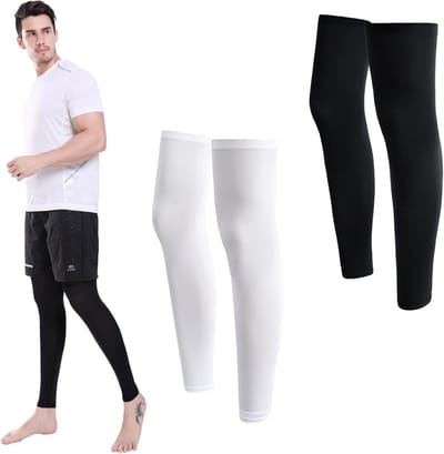 Compressiekousen voor Sport en Fitness - Ademend, Antislip, Perfect voor Hardlopen en Fietsen - 2 Paar Bescherming voor Benen en Knieën