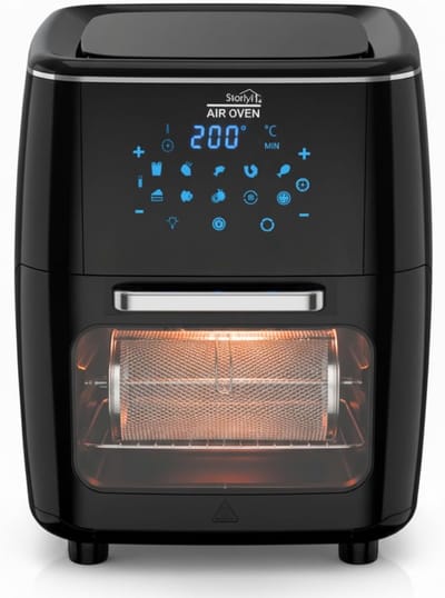 Heteluchtfriteuse - Airfryer Oven - Gezond Koken - 10 Programma's - 12 Liter Capaciteit - Zwart