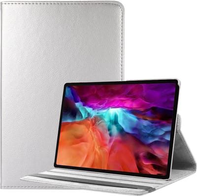 Hoes - Geschikt voor Samsung Galaxy Tab A8 - 360 Graden Draaibare Hard Cover Case - Tablet Hoesje Draaibaar - Zilver