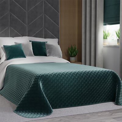 Decoratieve Plaid VELVI 170x210 cm - Petrol, Geometrisch Patroon