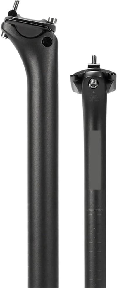 Fiets Zadelpen - Zadelbuis Carbon - Comfortabel Fietsen - Lichtgewicht Koolstofvezel - 27.2mm 31.6mm - Mat Zwart