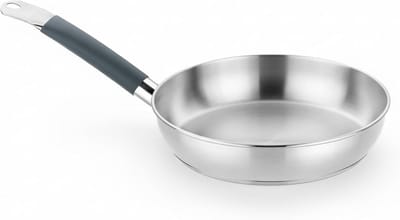 Koekenpan Roestvrij Staal - Professionele Pan - Snel Koken - PFAS Vrij - 20 cm - Zilverkleurig