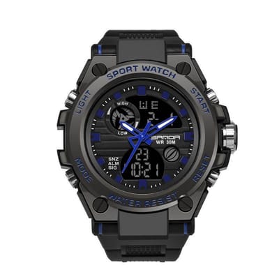 Horloge - Stoer - Mannen - Waterdicht - Sportief - Rubberen band - Mat Zwart - Trendy - Military watch - Cadeau Tip