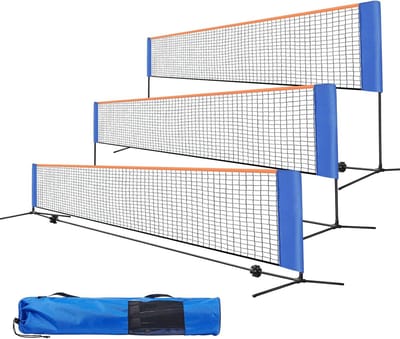 Badmintonnet - Sportnet - Volleybalnet - Tennisnet - Badmintonnet - Complete Set met Stokken, Net, Grondpinnen en Spanner Touwen - Multifunctioneel Inzetbaar