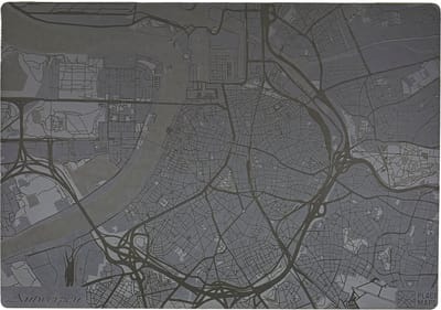 Place Maps Placemat Stadskaart Parijs - Kunstleer - Zwart - 1 Stuk