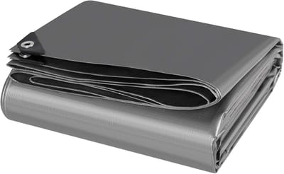 Afdekzeil Robuust - Waterdicht Zeil - Buitenbescherming - Extra Zwaar Gecoat - 3 x 6 Meter - Grijs